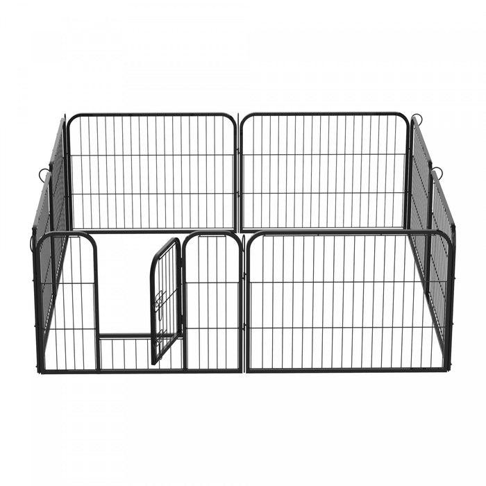 Luxe Parc Enclos Modulable Acier 8 Panneaux Et 1 Porte Pour Chiens 80l X 60h Cm Noir