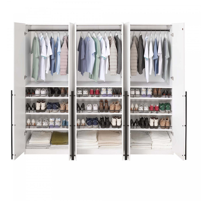 Armoire moderne Lee 32\" en blanc - Ensemble de 3