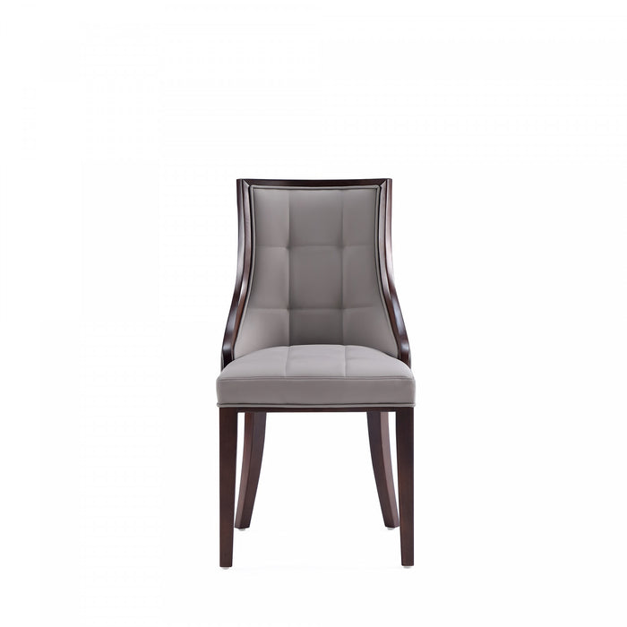 Chaise de salle a manger traditionnelle en bois avec assise rembourree gris Fifth Avenue - Lot de 4