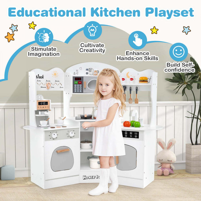 Honeyjoy Coin Cuisine Jeu Avec Machine A Cafe Four Micro-ondes Machine A Laver Blanc
