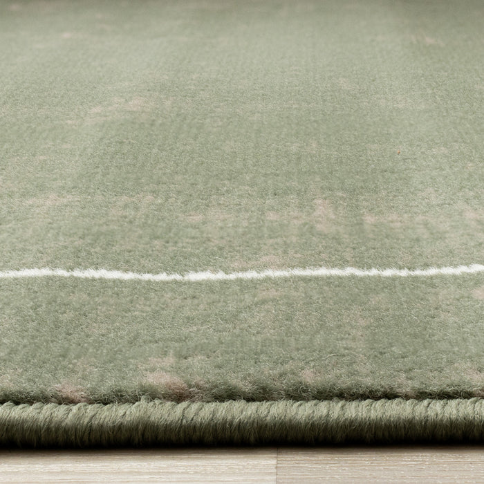 Tapis Florence de terrain de football vert, marron et blanc, 7'9\" x 10'6\"