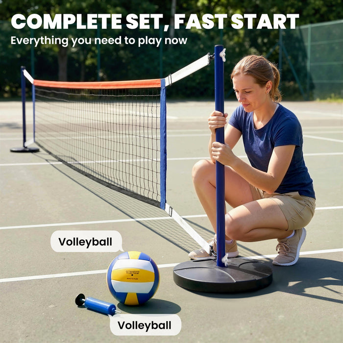 Soozier Filet de Volley-Ball avec Longueur Ajustable 6,4-8,2m, Ballon et Pompe Inclus