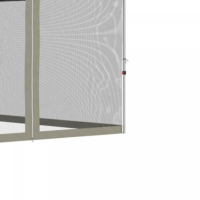 Outsunny Tente De Fete Escamotable 10' X 10' Avec Sac A Roulettes, Beige