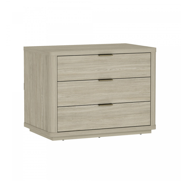 Table de nuit moderne Evelyn 32\" en naturel (3 tiroirs) - Lot de 2