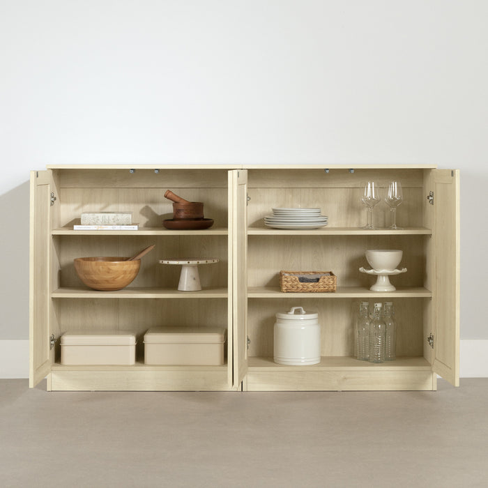 Arum Ensemble De 2 Buffets Avec Tablettes Chene Blanchi, De Meubles South Shore