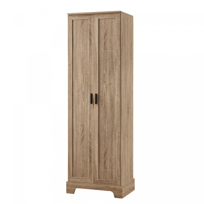Liam Armoire de rangement multifonction avec portes et etageres reglables, Marron
