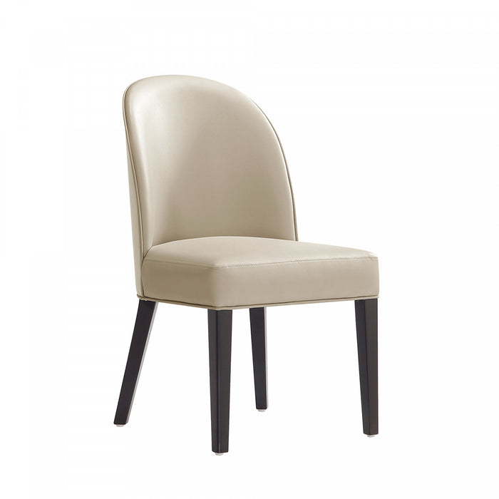 Chaise de salle a manger moderne en bois Hillman avec revetement en tissu couleur sable - Lot de 2