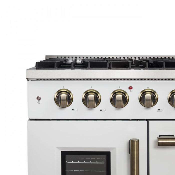 Cuisiniere a gaz blanche Galiano 48 pouces, 4,32 pi³ – FFSGS6444-48WHT