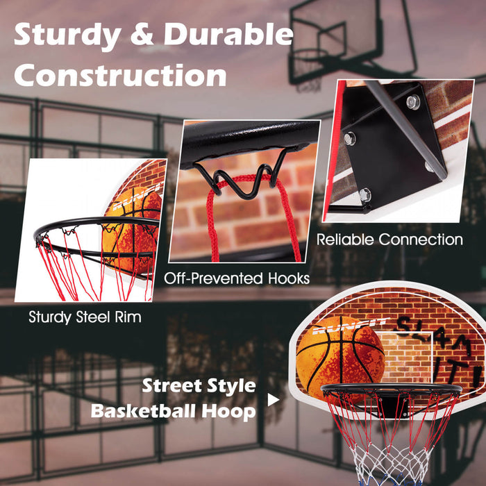 73 X 49cm Mini Panier De Basket-ball, Panneau De Basket-ball Mural, Panneau De Basket-ball Portable Et Combine De Bord, Sports D'interieur Et D'exterieur Convenant Aux Adultes Et Aux Enfants