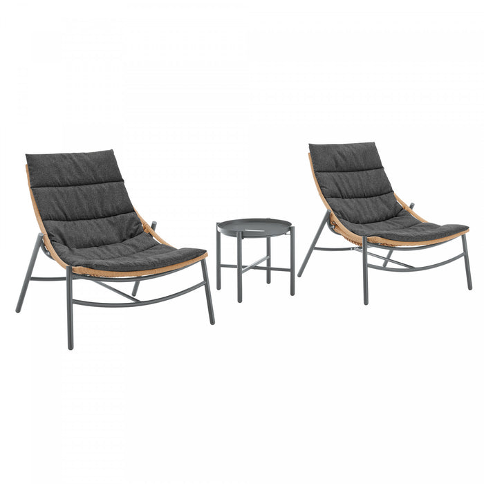 Ensemble de conversation moderne Sunset 3 pieces en gris