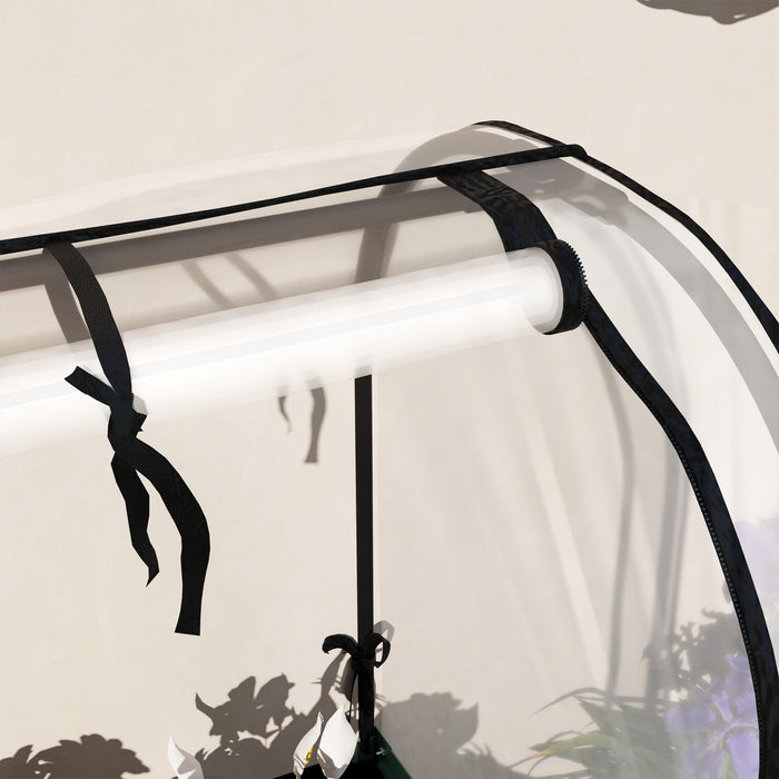 Outsunny Jardiniere Surelevee Metal avec Serre, Effet Bois Brun Fonce