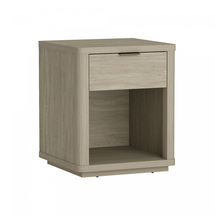 Table de nuit moderne Evelyn 20\" en bois naturel (1 tiroir)