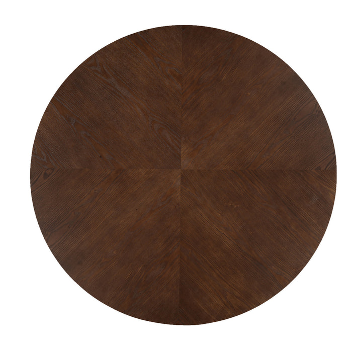 Table a manger ronde a piedestal Cove 47,25 pouces pour 4 a 5 personnes, brun