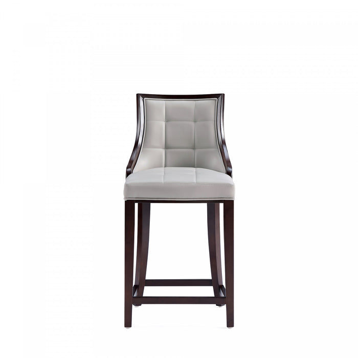Tabouret de comptoir traditionnel en bois Fifth Avenue avec assise rembourree, gris clair - Lot de 3