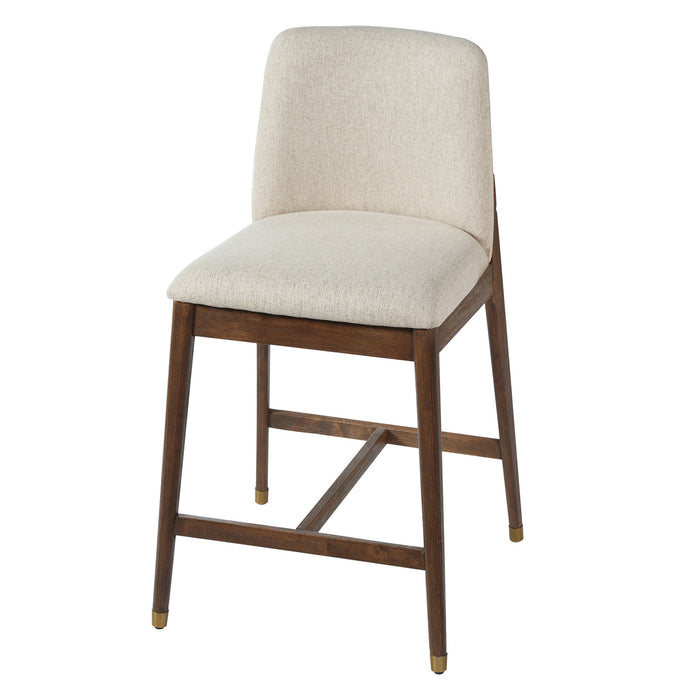 Clara – Lot de 2 tabourets de bar en bois d’hevea, finition noyer