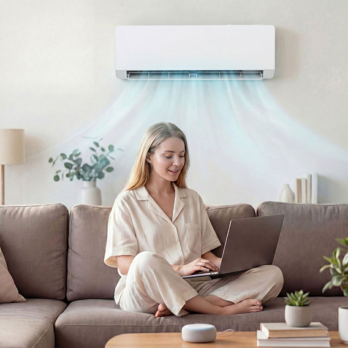 Climatiseur mini split HOMCOM 23 000 BTU, unite AC SEER2 22 avec WiFi