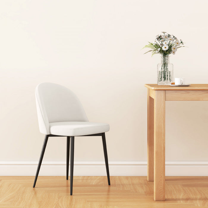 HOMCOM Lot de 2 chaises de salle a manger Chaise rembourree toucher velours