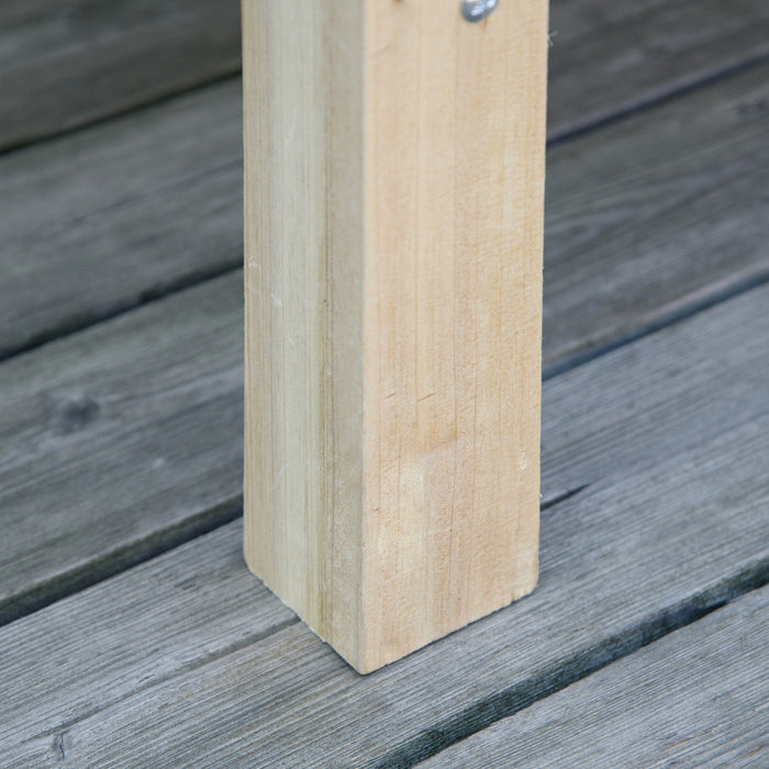 Outsunny Lit De Jardin Sureleve En Bois Avec Etagere De Rangement Naturel