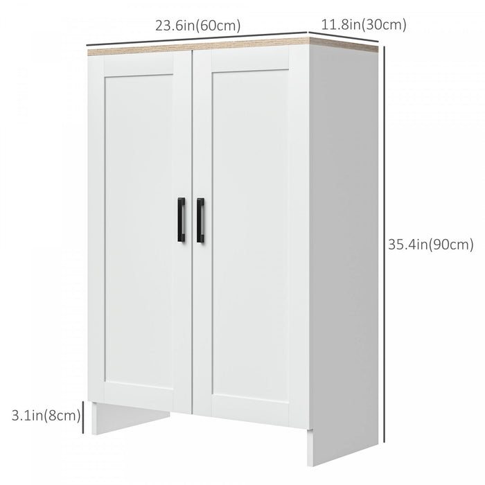 HOMCOM Armoire de rangement avec doubles portes et etagere reglable, blanc