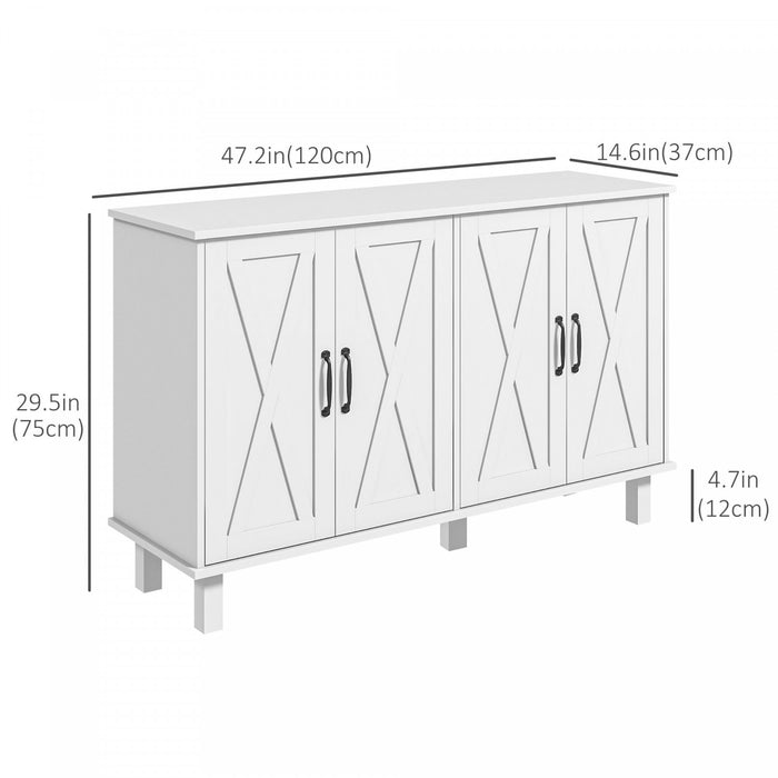 HOMCOM Meuble a cafe, buffet avec portes de grange, etagere reglable