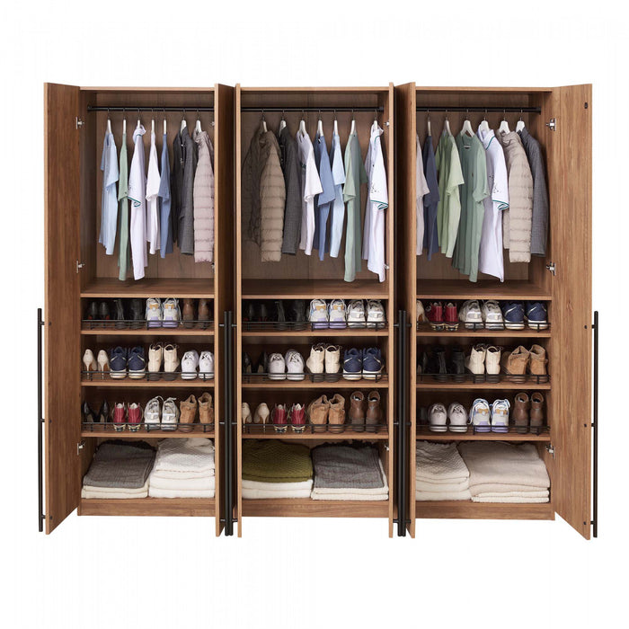 Armoire moderne Lee 32\" en brun dore - Ensemble de 3