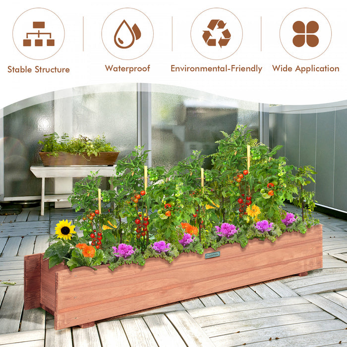 Bac A Fleurs Rectangulaire En Bois – 71cm