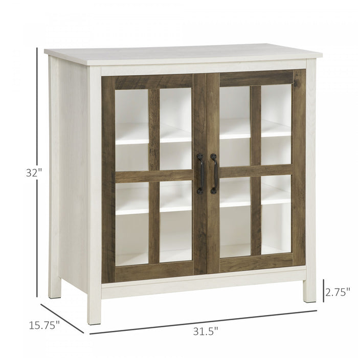 HOMCOM Armoire a porte vitree avec etagere reglable