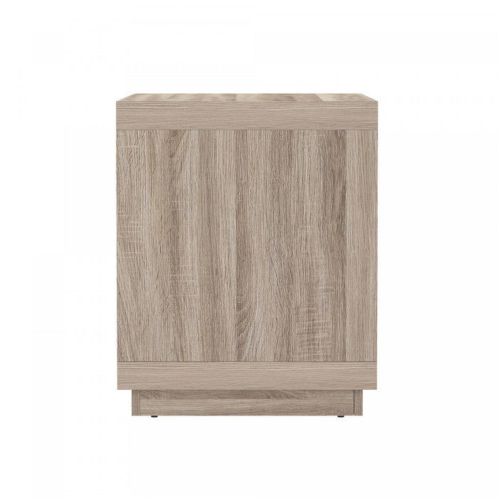 Table de nuit contemporaine Navis 66 cm en chene naturel (1 tiroir)