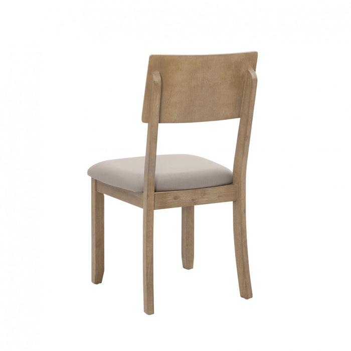 Chaise de salle à manger Jorissen en tissu d’apparence lin gris - ensemble de 2