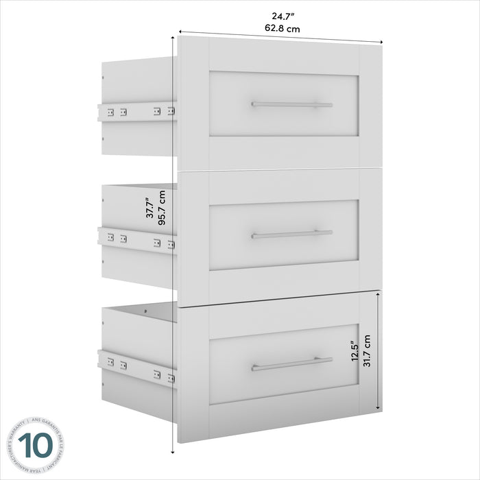 Ensemble de 3 tiroirs Pur de Bestar pour organisateur de garde-robe de 25 po - noyer noir