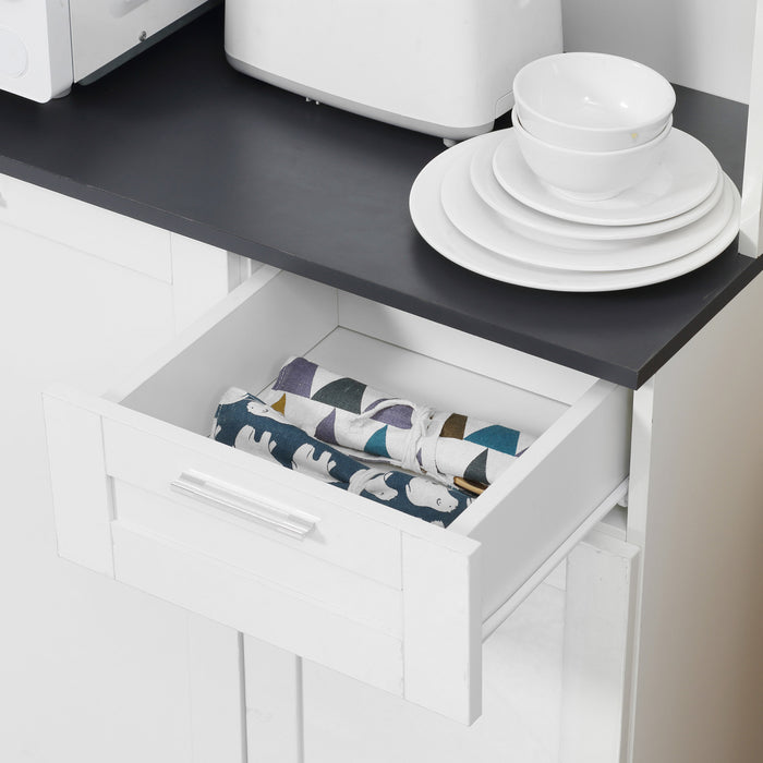 HOMCOM Armoire de rangement avec etagere reglable, tiroir, blanc