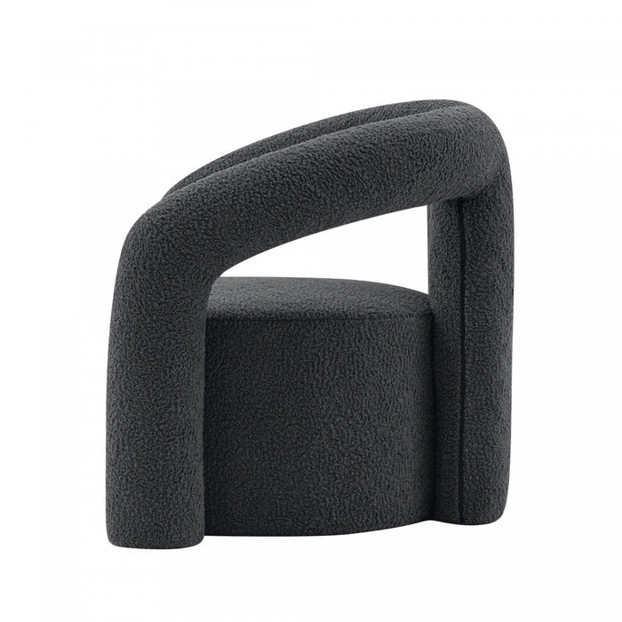 Fauteuil lounge Darian en boucle moderne noir - Lot de 2