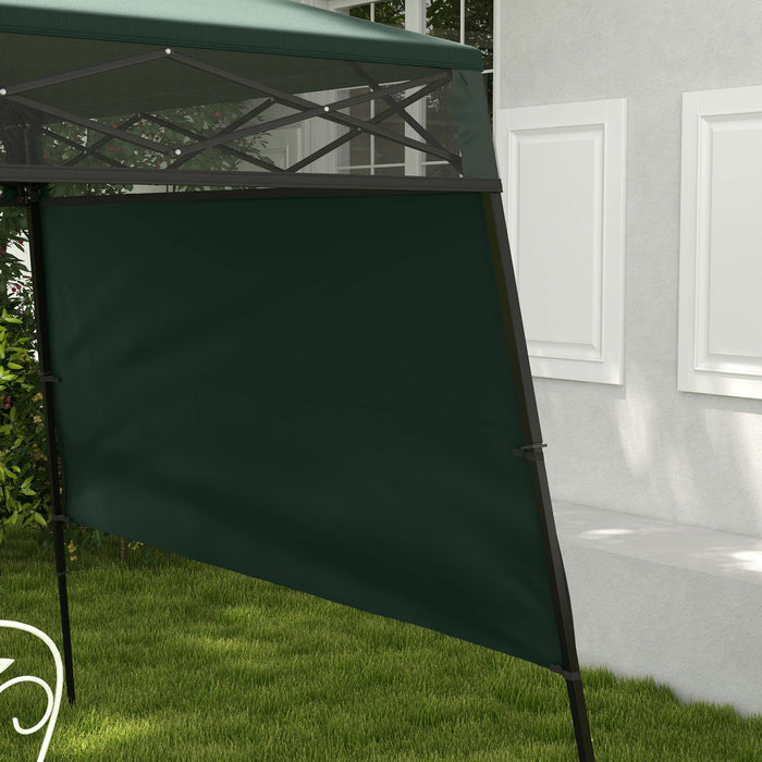 Outsuuny Auvent Escamotable Avec Pieds Inclines, Vert Et Noir