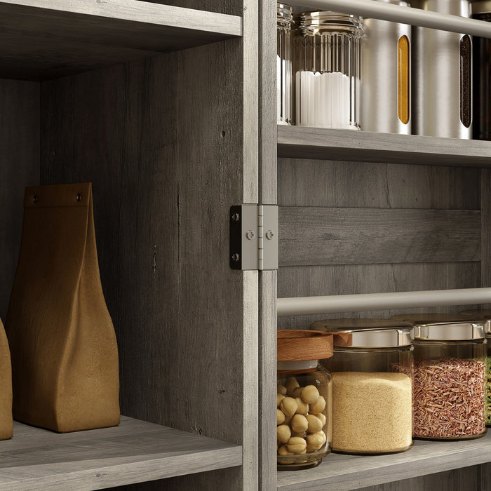 HOMCOM Buffet style ferme, meuble de rangement de cuisine, gris