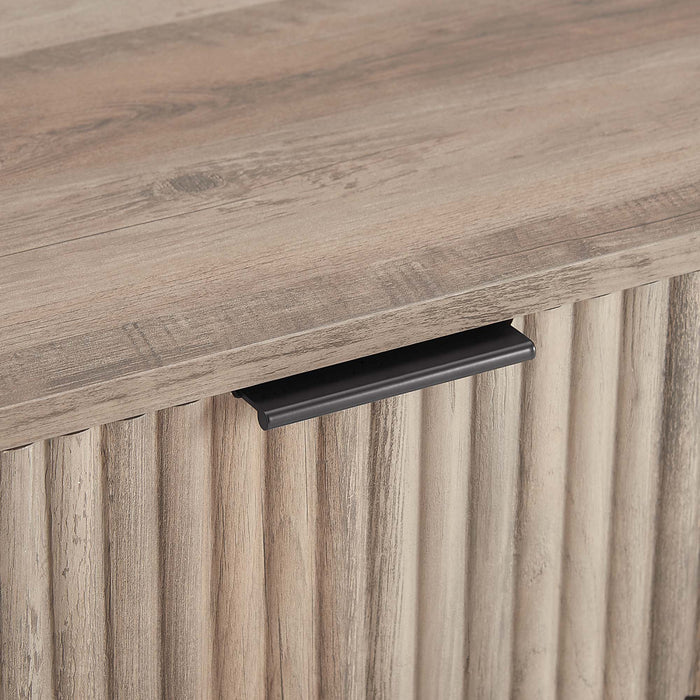 Commode Dumbo Moderne 35\" a rainures en gris rustique (3 tiroirs)