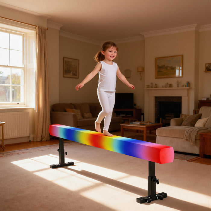 Soozier Poutre d'Equilibre Ajustable avec Roues pour Enfants 6+ Ans