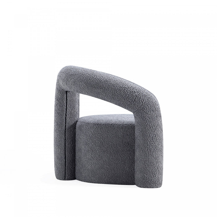 Fauteuil lounge Darian moderne en boucle gris - Lot de 2