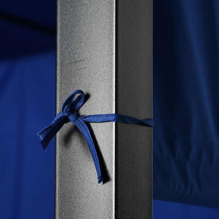 Outsunny Meubles De Terrasse Avec Canape Pergola Retractable, Bleu