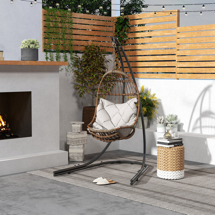 Outsunny Support De Chaise Hamac, Support De Chaise Suspendue En Acier
