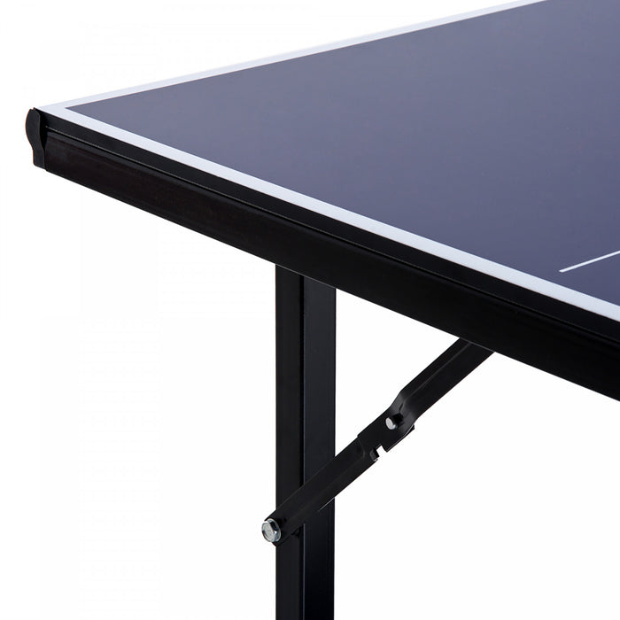Soozier 1,8 X 0,9 M Table De Ping-pong Compacte De Taille Moyenne Table De Ping-pong Familiale Multi-usages Pliable Sur Pied Bleu