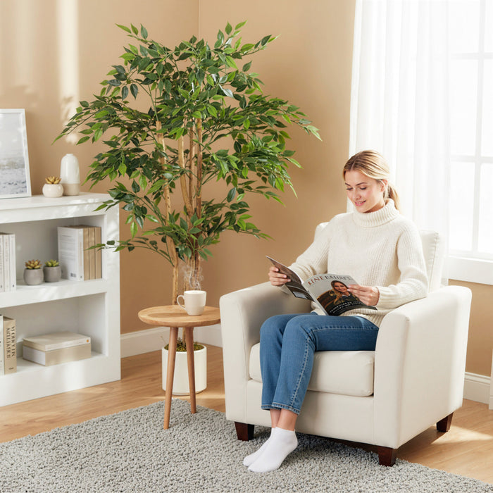 HOMCOM Faux Banian de 5pi, Ensemble de 2 Plantes Artificielles