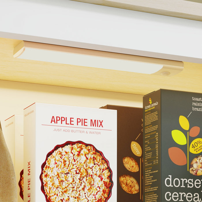 HOMCOM Armoire de rangement de cuisine avec eclairage LED a capteur, Blanc