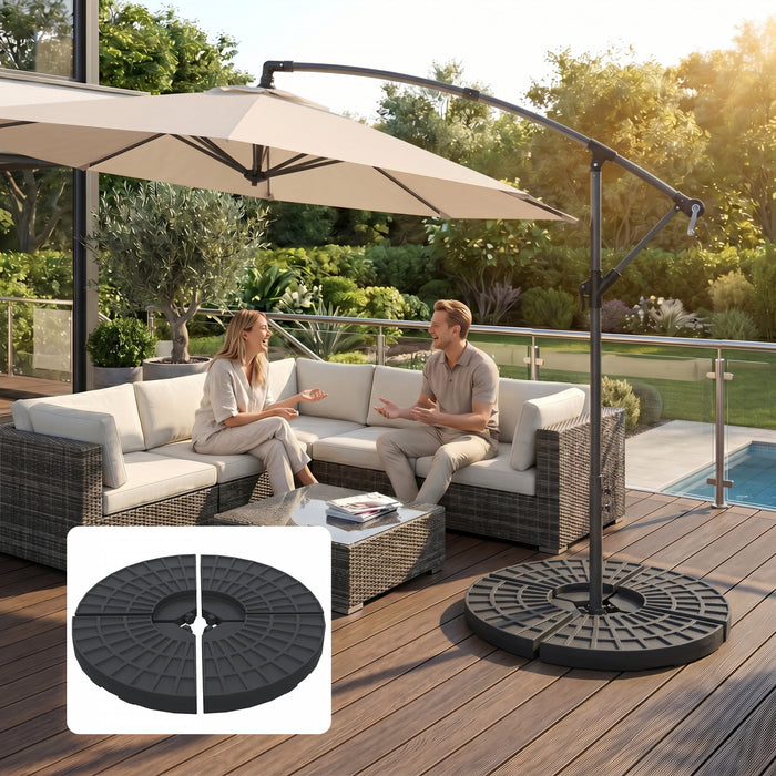 Outsunny - Lot de 4 poids pour pied de parasol - Support pour parasol d'exterieur