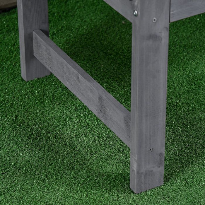 Outsunny Banc De Jardin En Bois 2 Places Avec Design A Lattes, Gris
