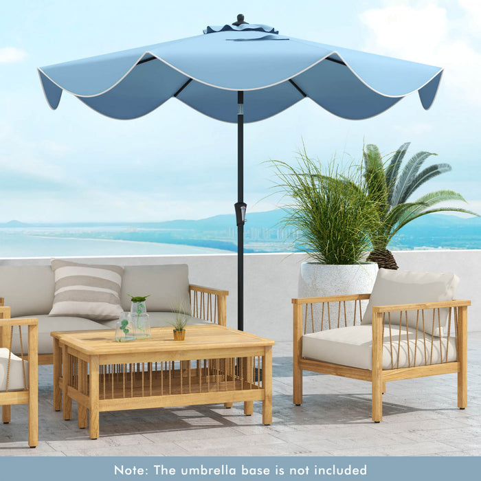 Parasol de patio Costway 9 pieds a deux niveaux de style marche avec manivelle et 8 baleines, marine