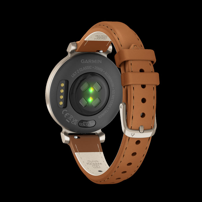 Garmin Lily™ 2 Montre Connectee - Suivi De La Sante Avec Lentille A Motif Elegant, Ecran Tactile - Creme Or