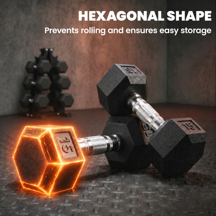 Soozier Set d’Halteres Hexagonaux 82 kg avec Rack Vertical pour Salle de Sport a Domicile