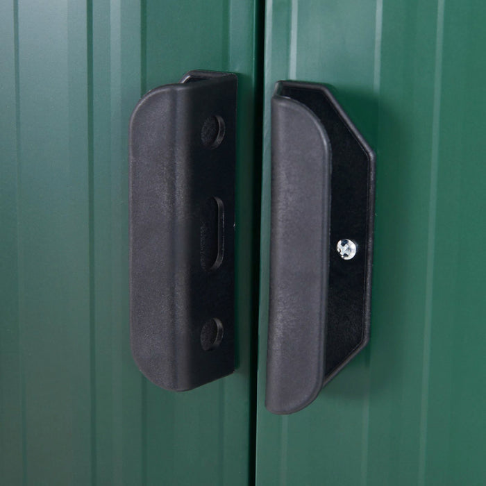 Outsunny 82\"x 52\" Abri De Jardin Terrasse Cabanon Rangement En Metal Porte Verrouillable Vert