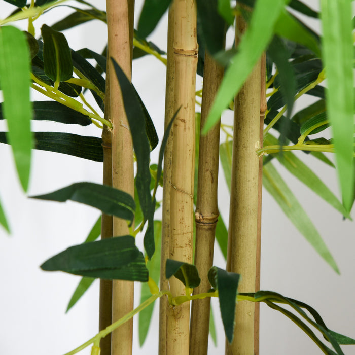 HOMCOM Arbre de bambou artificiel de 5pi en pot avec 1095 feuilles vertes