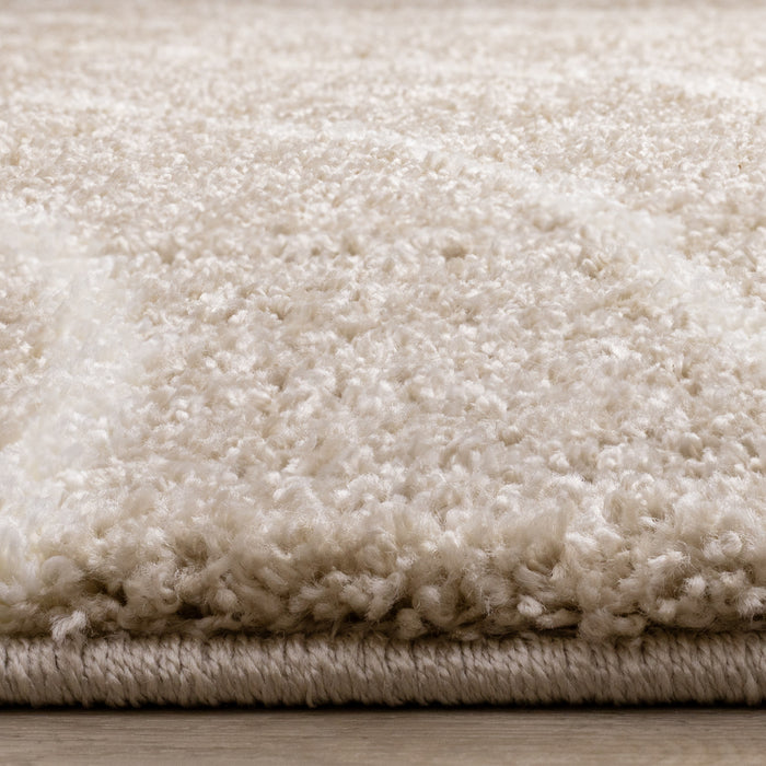 Tapis Fairmont aux lignes courbes creme taupe, 5'3\" x 7'7\"